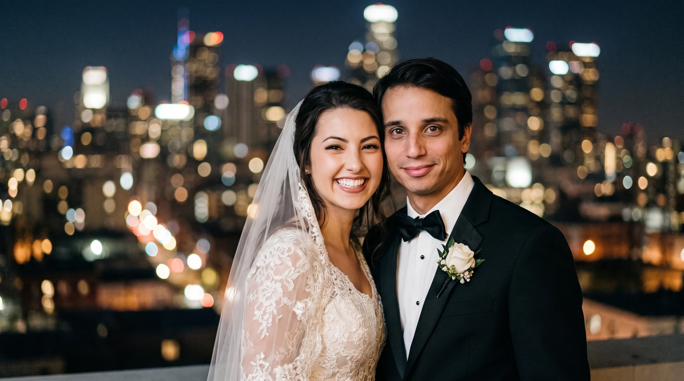 AI wedding portrait — City Night