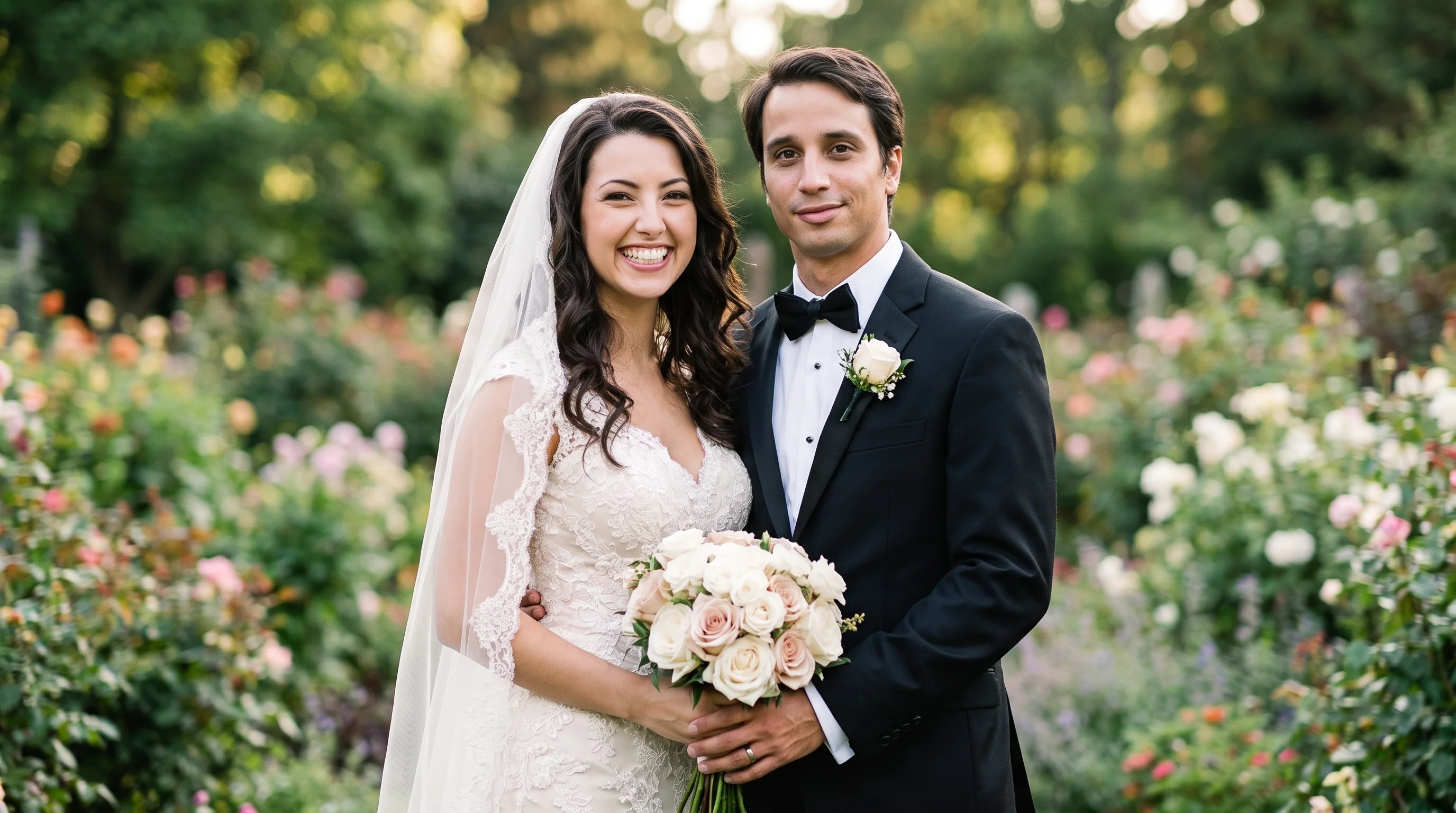 AI wedding portrait — Garden